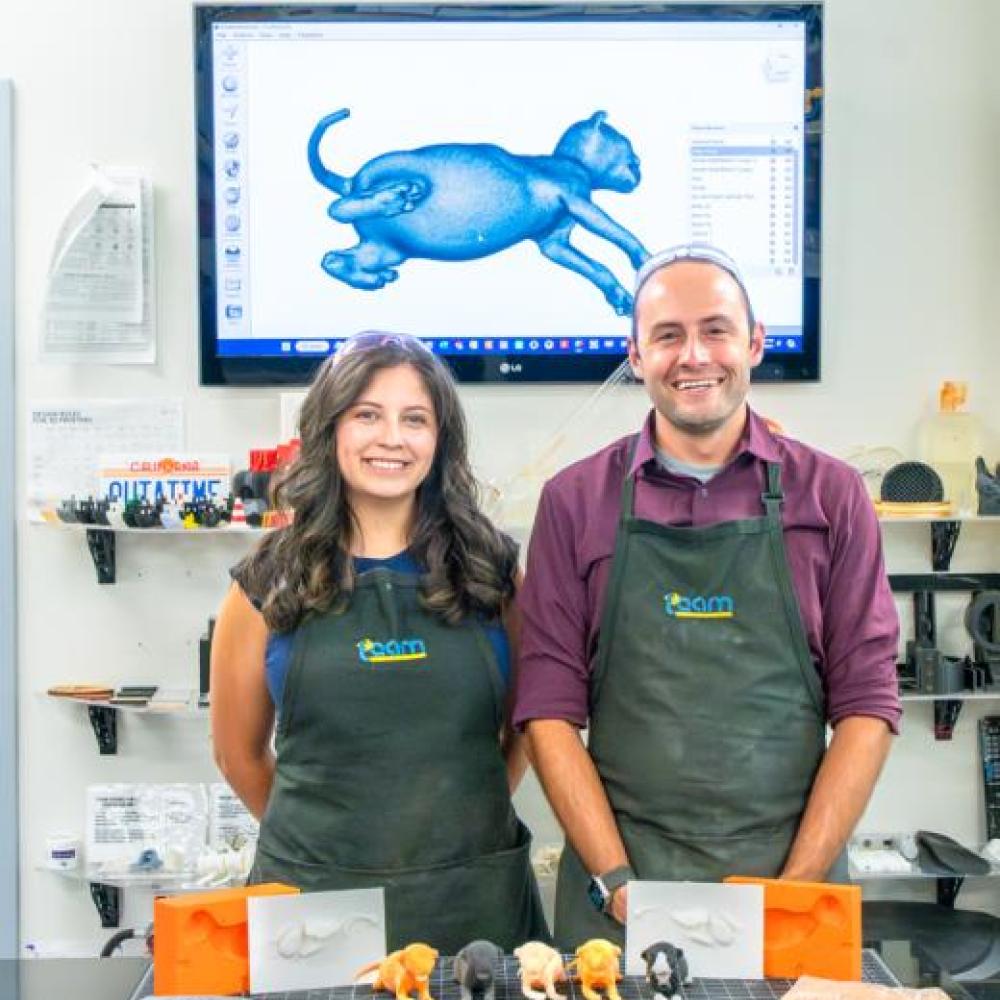 Two staff in the TEAM lab